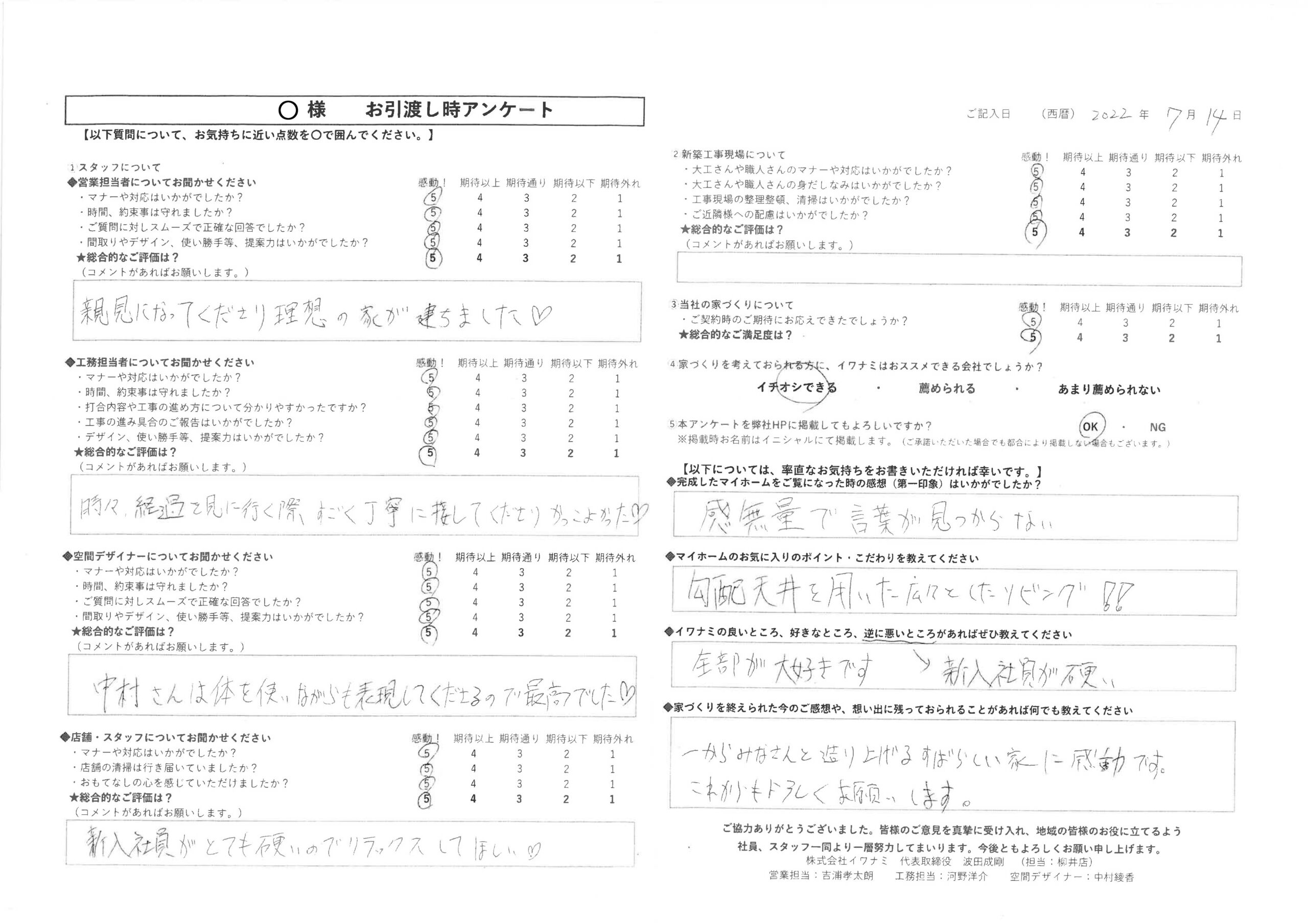 一から皆さんと造り上げる素晴らしい家に感動です